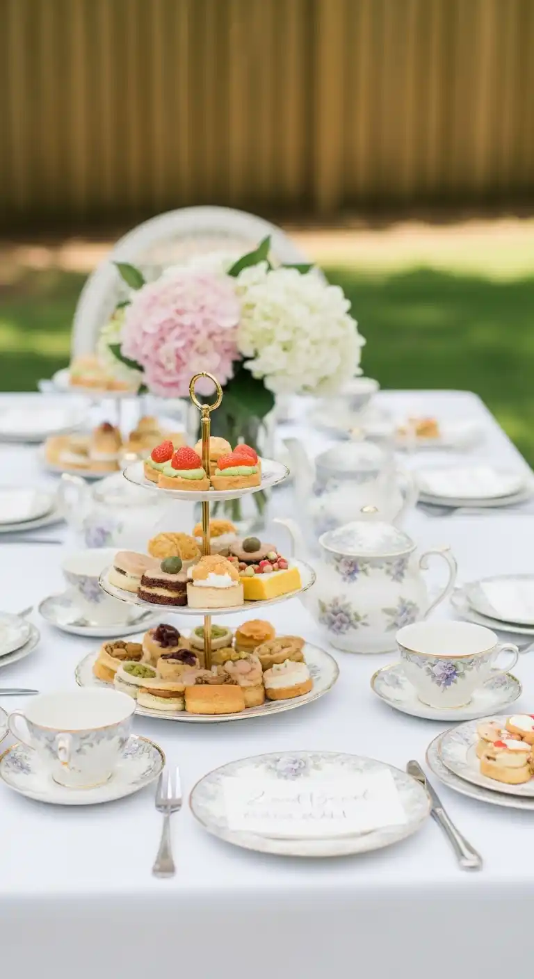 15 Fun Backyard Bridal Shower Ideas to Try 6 2. Elegant Tea Party