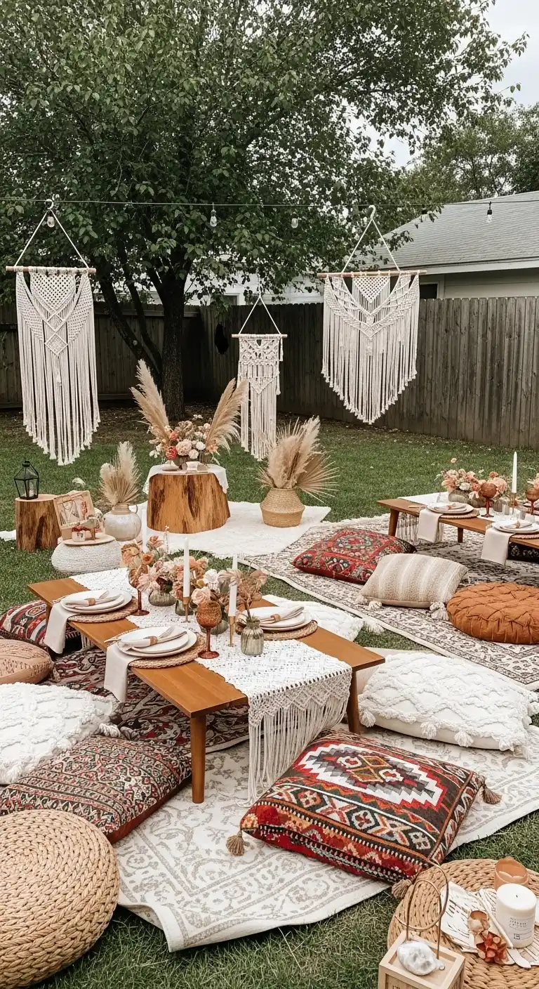 15 Fun Backyard Bridal Shower Ideas to Try 7 3. Boho Chic Celebration