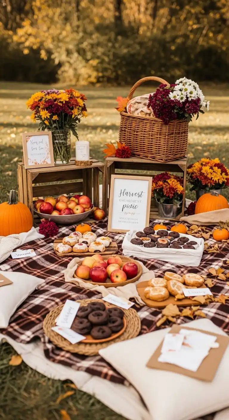 15 Creative Fall Engagement Party Ideas to Try 7 3. Harvest-Inspired Picnic