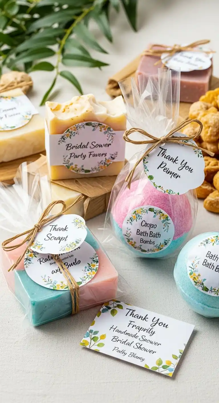 15 Cute Bridal Shower Party Favors to Try 8 4. Handmade Soaps or Bath Bombs