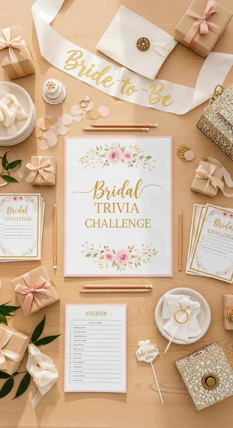 Top Fun Bridal Shower Party Ideas to Try This Year 9 5. Bridal Trivia Challenge