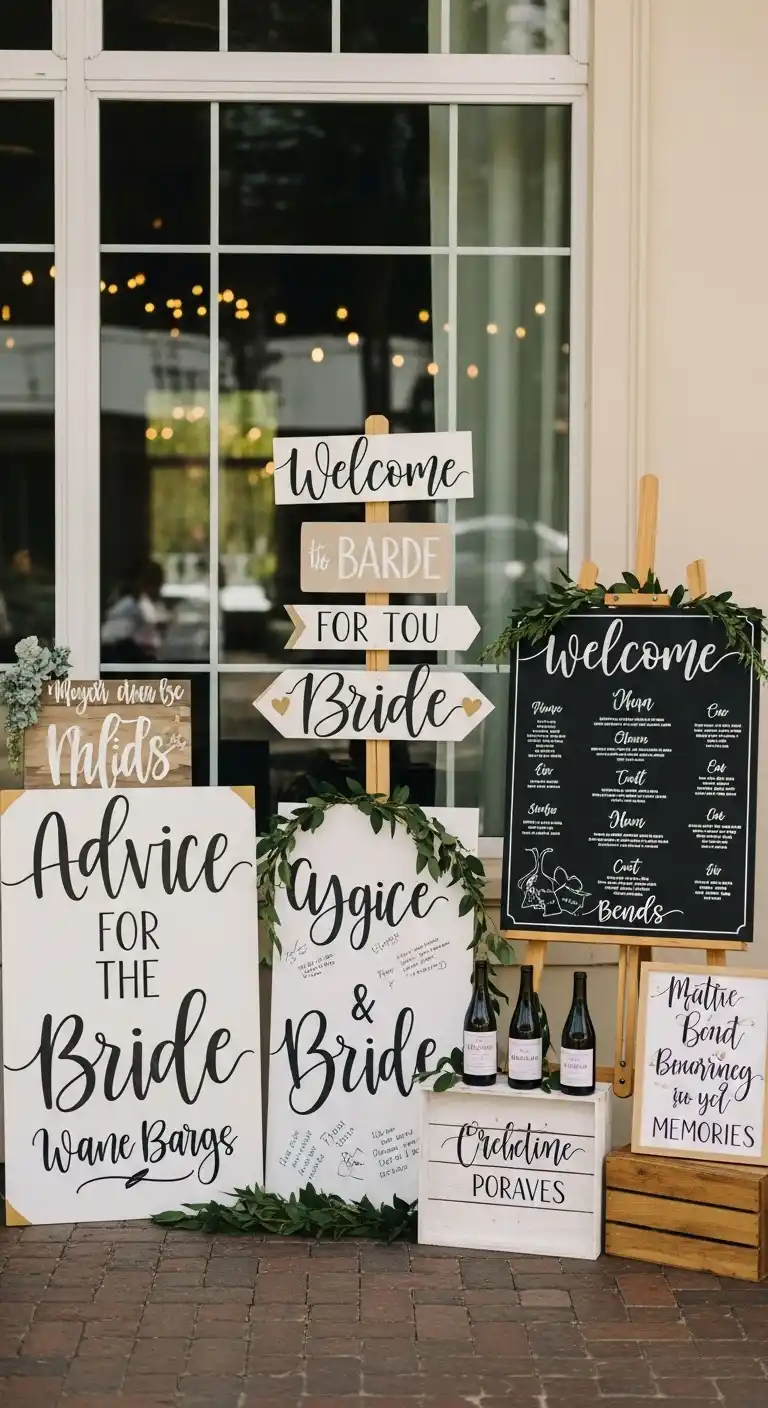 Bridal Shower Decorations That Wow Your Guests 9 5. Creative Signage and Boards
