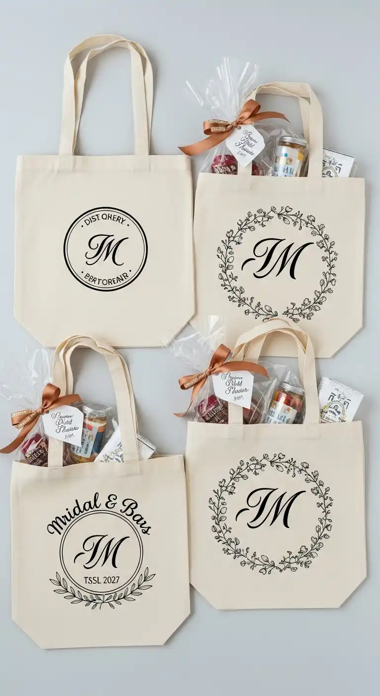 15 Cute Bridal Shower Party Favors to Try 9 5. Customized Tote Bags