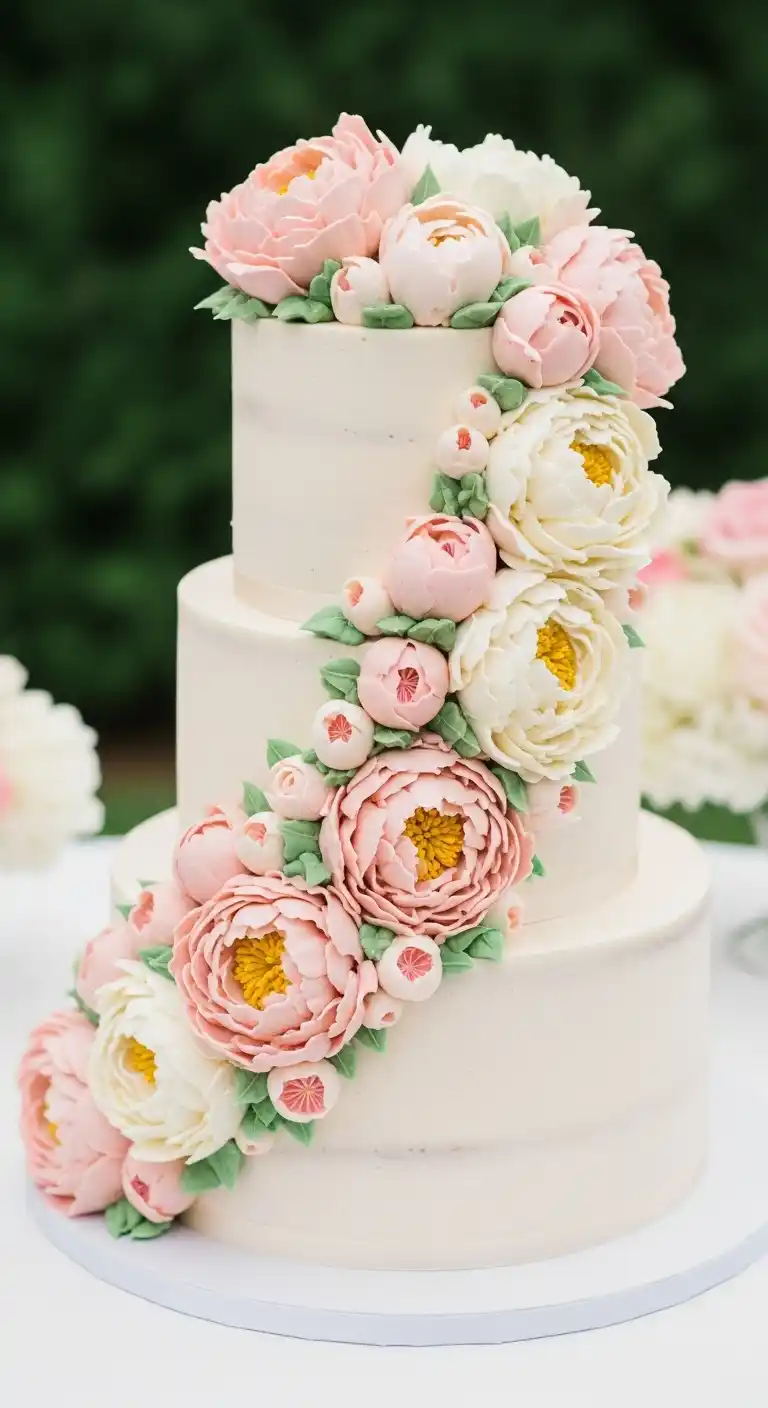 Bridal Shower Cake Ideas: 15 Sweet Inspirations 10 6. Buttercream Peony Cake