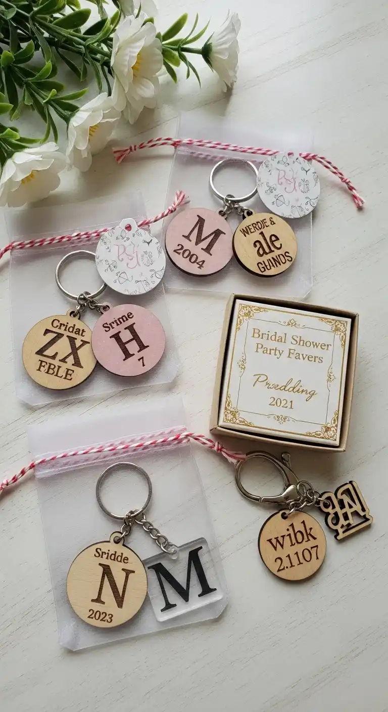15 Cute Bridal Shower Party Favors to Try 11 7. Custom Keychains or Bag Charms