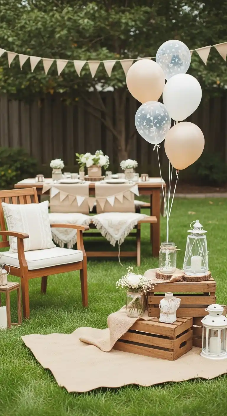 15 Fun Backyard Bridal Shower Ideas to Try 11 7. Rustic Charm Celebration