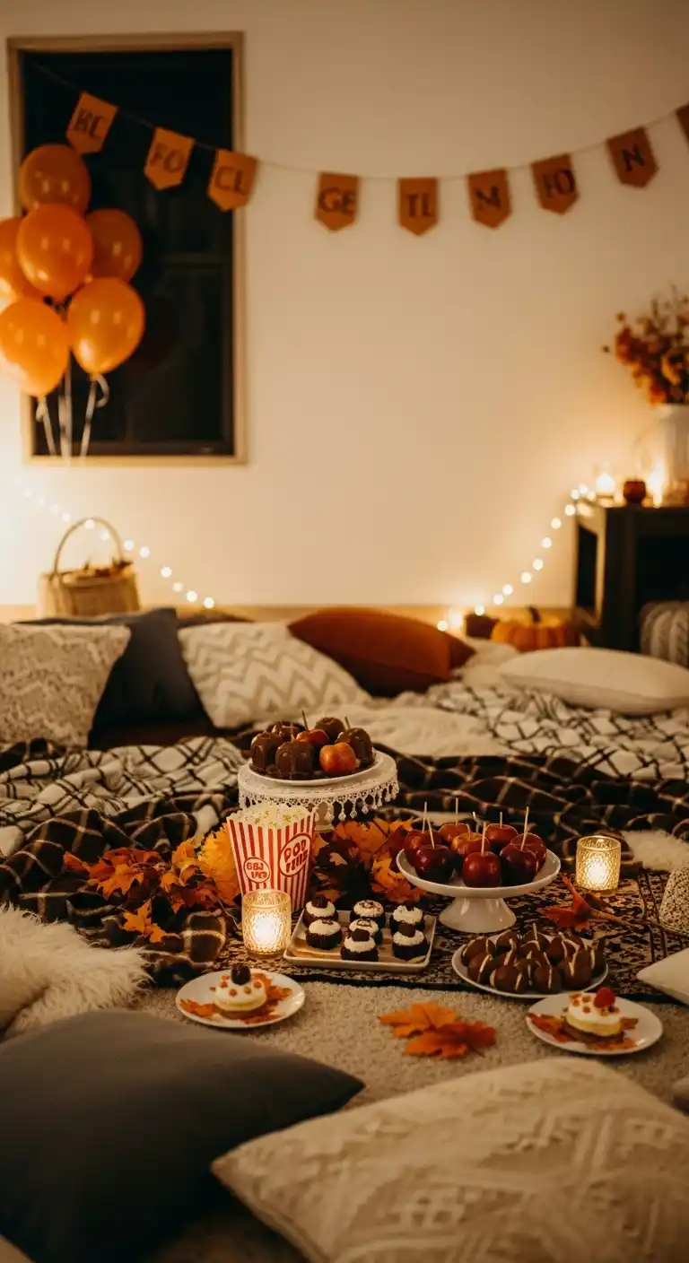 15 Creative Fall Engagement Party Ideas to Try 12 8. Cozy Indoor Movie Night