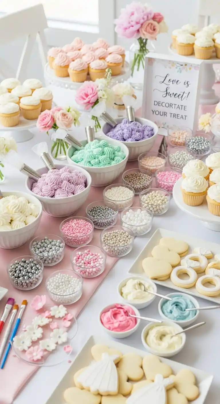 Top Fun Bridal Shower Party Ideas to Try This Year 12 8. Creative Cupcake or Cookie Decorating