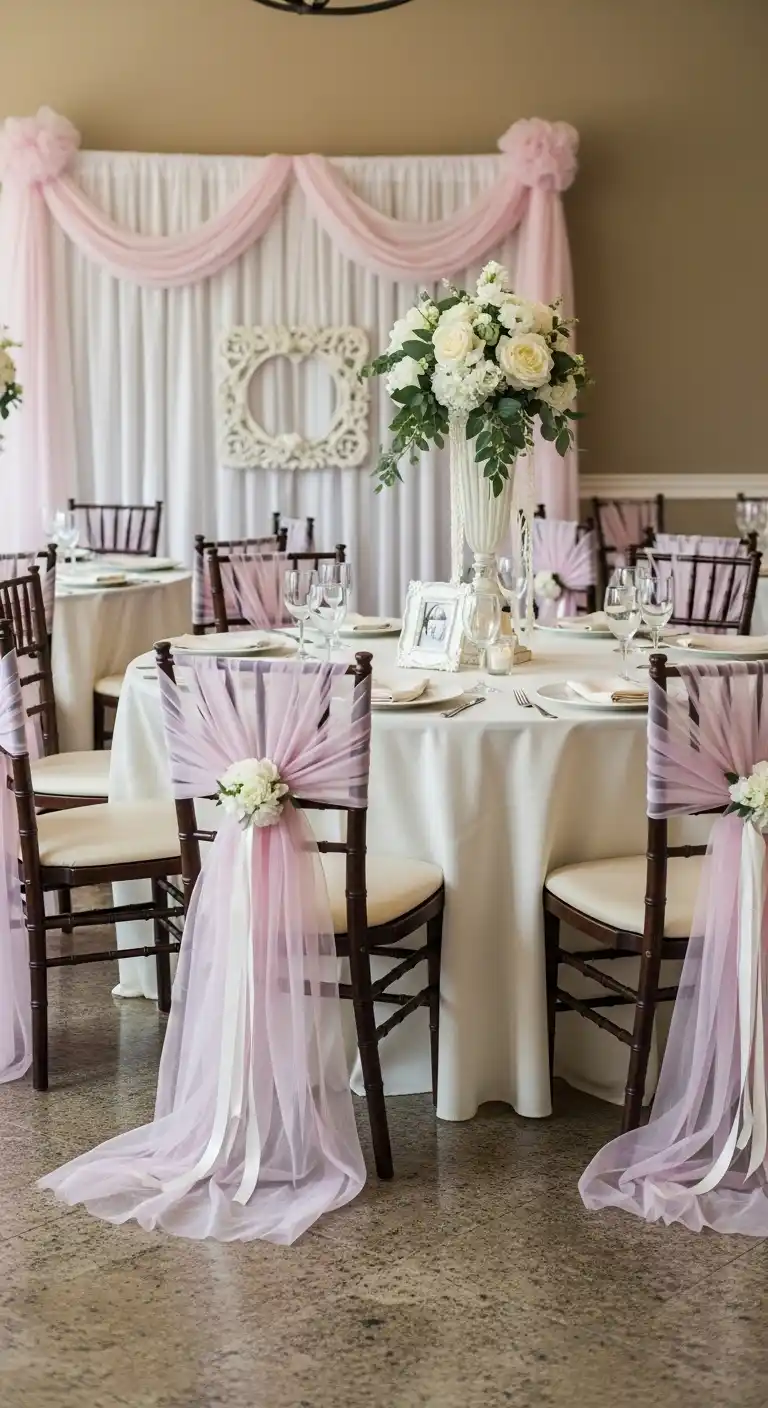 Bridal Shower Decorations That Wow Your Guests 13 9. Ribbon and Fabric Accents