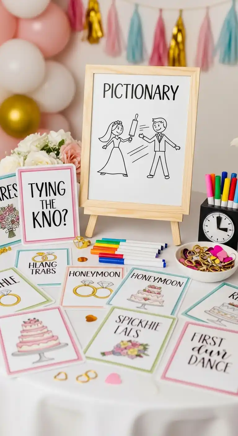 Top Fun Bridal Shower Party Ideas to Try This Year 13 9. Themed Charades or Pictionary