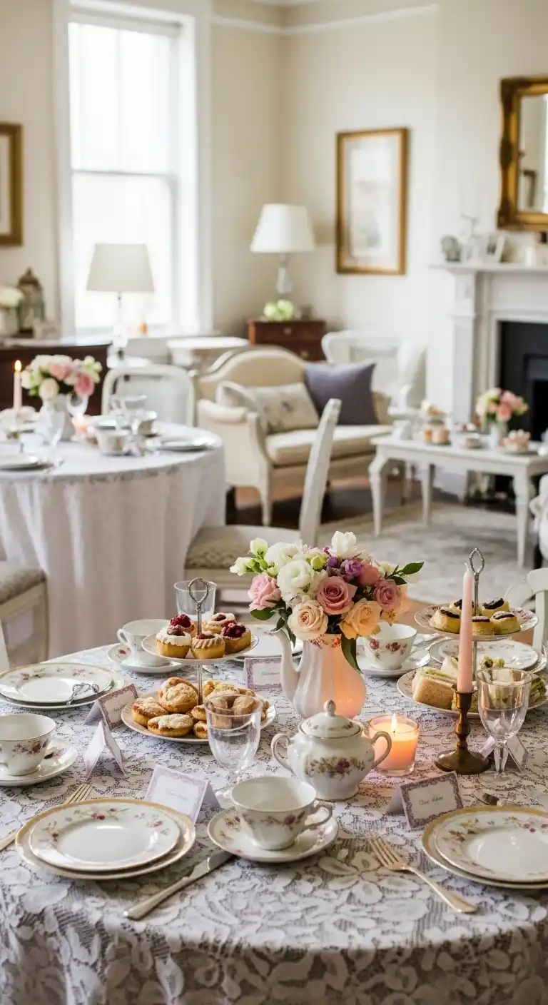 19 Charming Bridal Shower Vintage Theme 5 1. Antique Tea Party Style