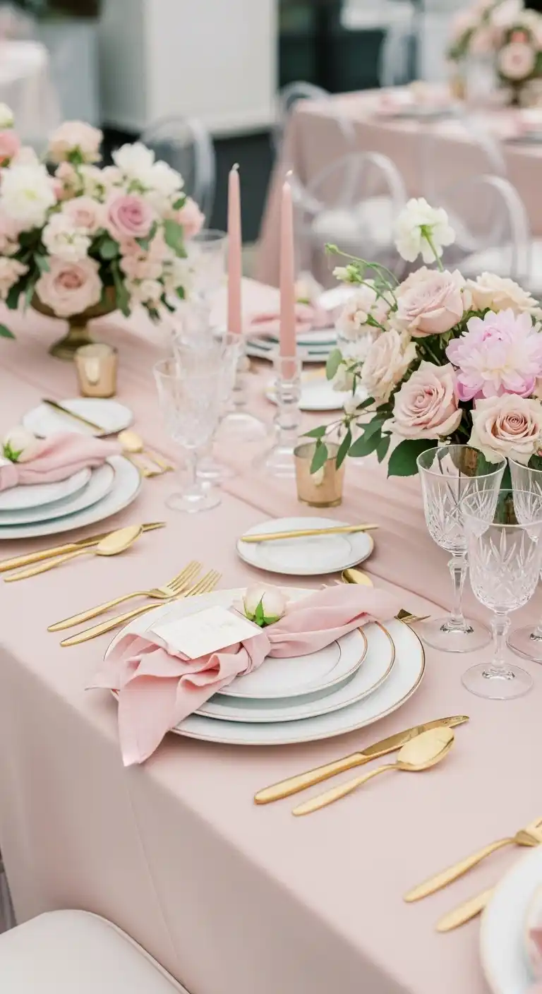 Every Bride Needs These 20 Pink Wedding Reception Ideas 4 1. Blush Pink Table Settings