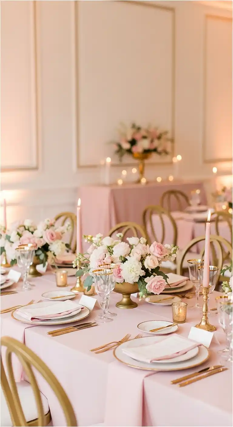 20 Stunning Engagement Party Color Schemes 5 1. Blush Pink and Gold: Elegant and Timeless