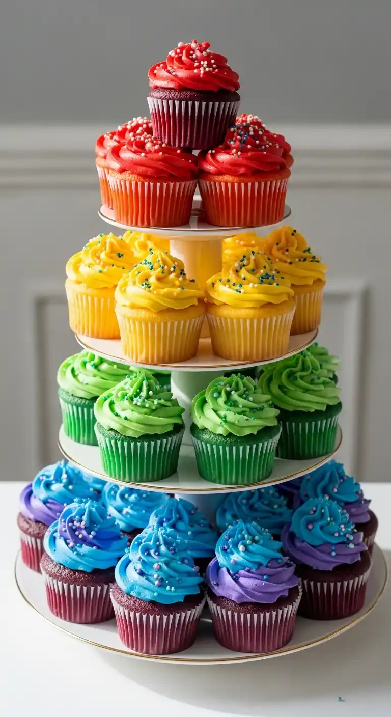 15 Graduation Party Dessert Table Ideas You’ll Love 5 1. Color-Coordinated Cupcake Display