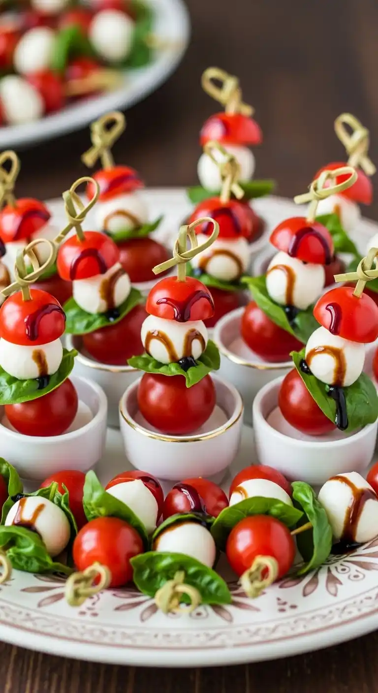 Easy Engagement Party Snacks That Steal the Show 5 1. Mini Caprese Skewers