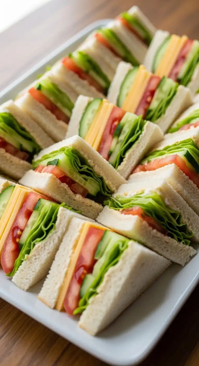 21 Birthday Party Meals That Wow Guests 5 1. Mini Cheese and Veggie Sandwiches