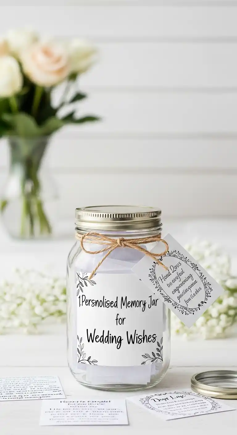 19 Meaningful Bridal Shower Keepsake Ideas 5 1. Personalized Memory Jar for Wedding Wishes
