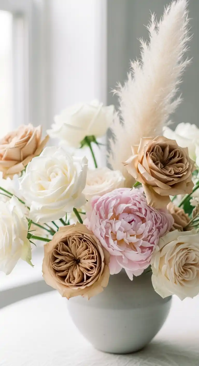 Neutral Wedding Ideas: 19 Elegant Inspirations 4 1. Soft and Romantic Floral Arrangements