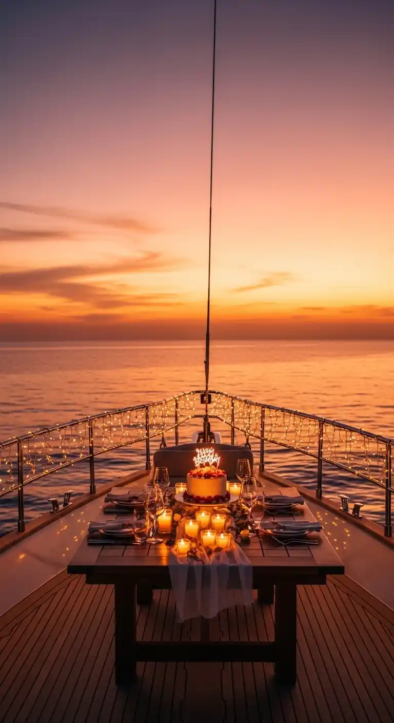 Birthday Party Yacht Planning Tips for a Stylish Bash 5 1. Sunset-Themed Birthday Party Yacht Experience