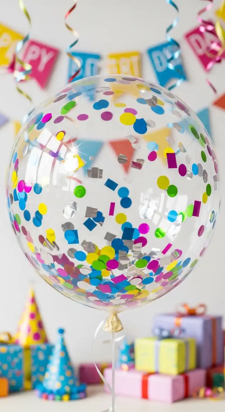 21 Stunning Birthday Party Balloon Decorations on a Budget 14 10. Balloon Confetti Explosion