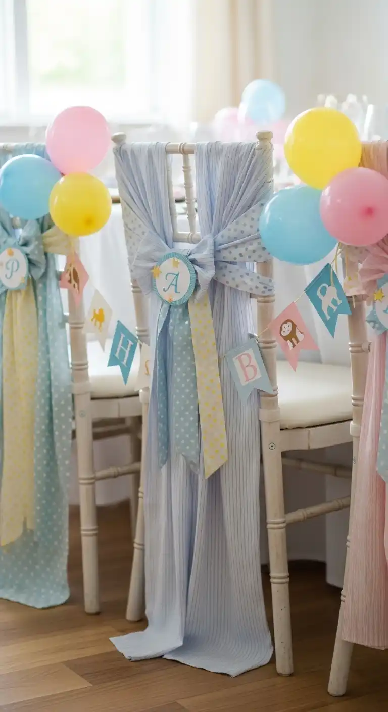 20 Birthday Party Decorations for a Stylish Celebration 14 10. Chair Decorations That Extend the Birthday Party Theme