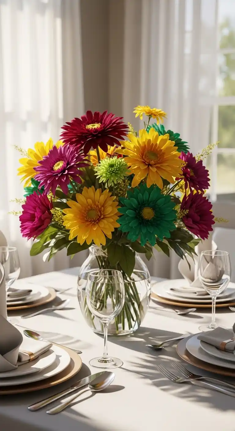 21 Stylish Graduation Party Table Centerpieces 14 10. Floral Arrangements in School Colors