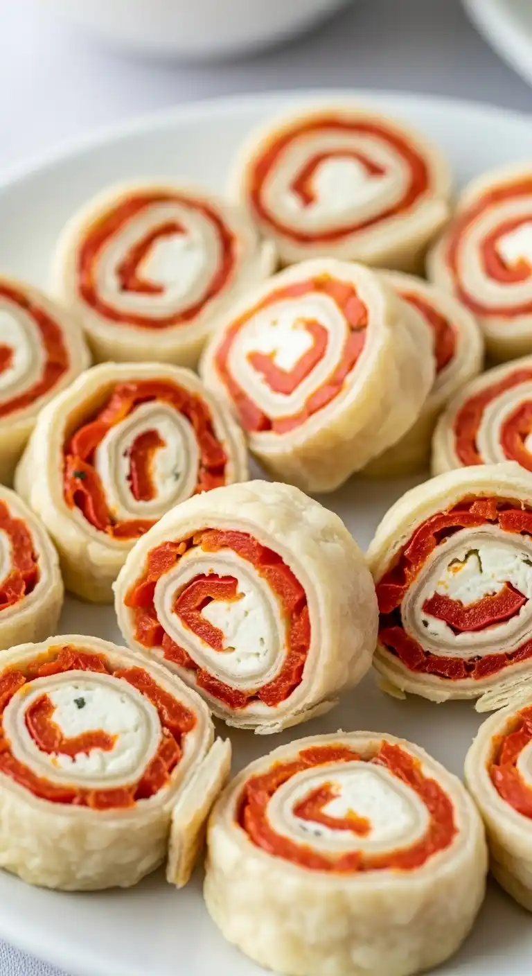 Bridal Shower Appetizers: 17 Easy & Elegant Ideas 14 10. Goat Cheese and Roasted Pepper Pinwheels