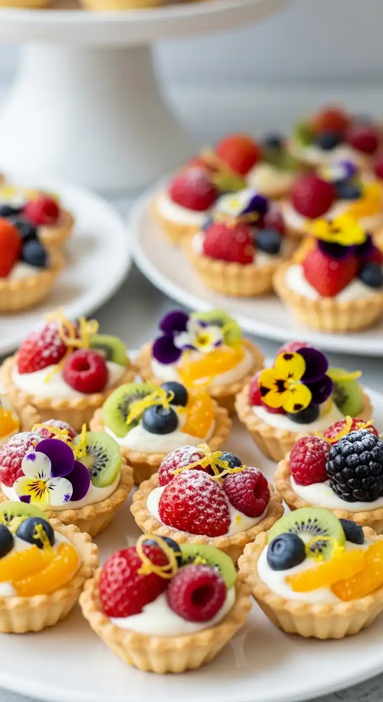 17 Easy Bridal Shower Menu Ideas to Try 14 10. Mini Fruit Tarts for a Sweet Touch