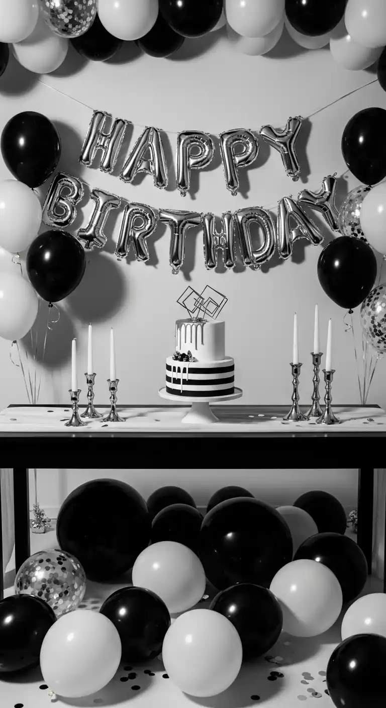 Birthday Party Color Schemes: 21 Fun & Festive Ideas 14 10. Monochrome Magic