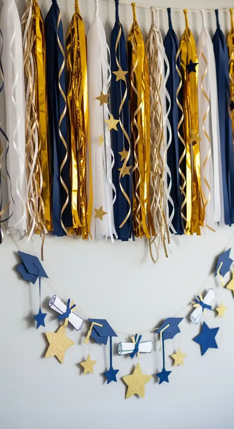 15 Graduation Party Supplies That Make Celebration Easy 14 10. Streamers, Garland, and Wall Decor