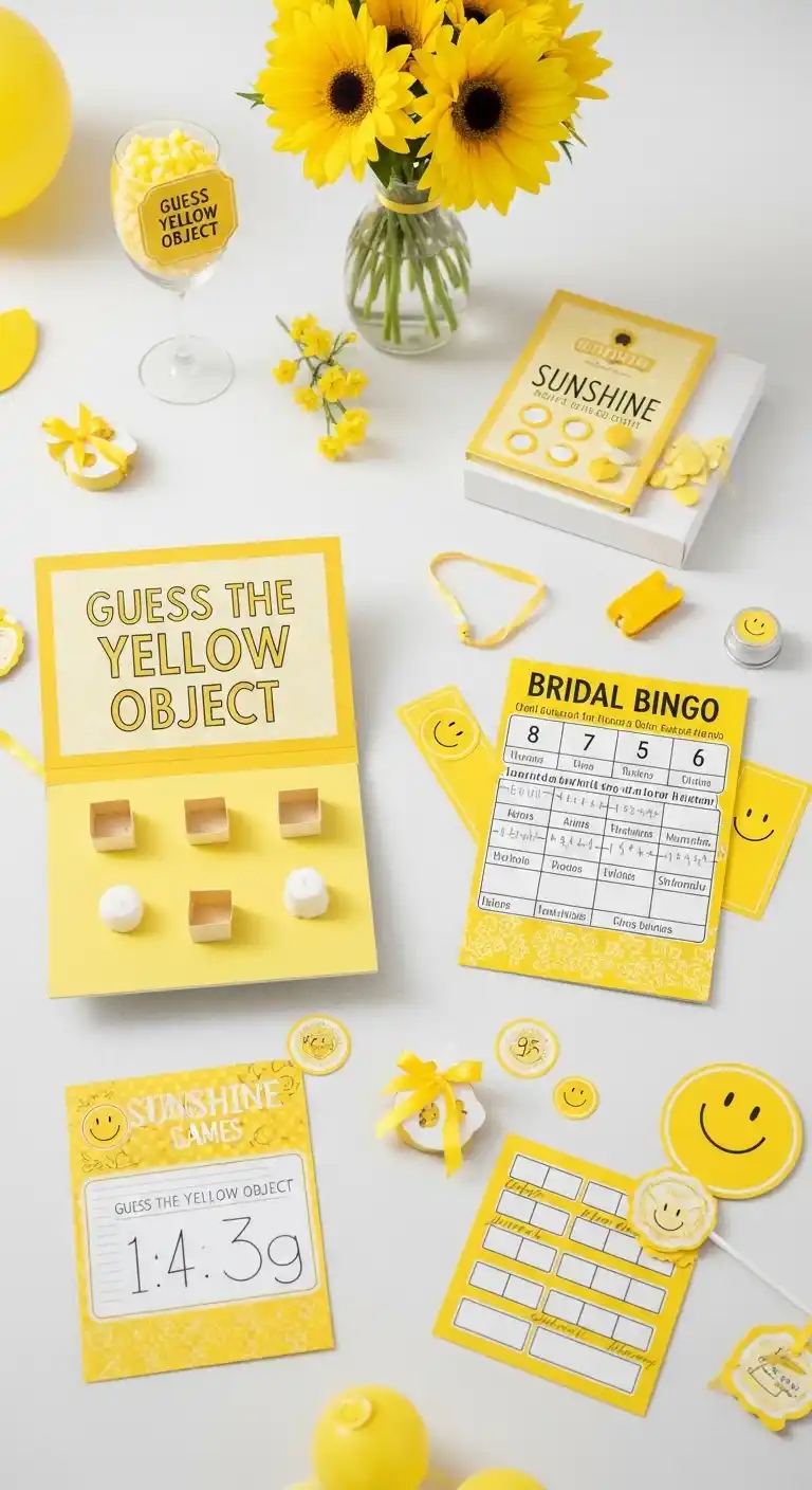 17 Stylish Yellow Bridal Shower Inspiration 14 10. Sunshine-Themed Games