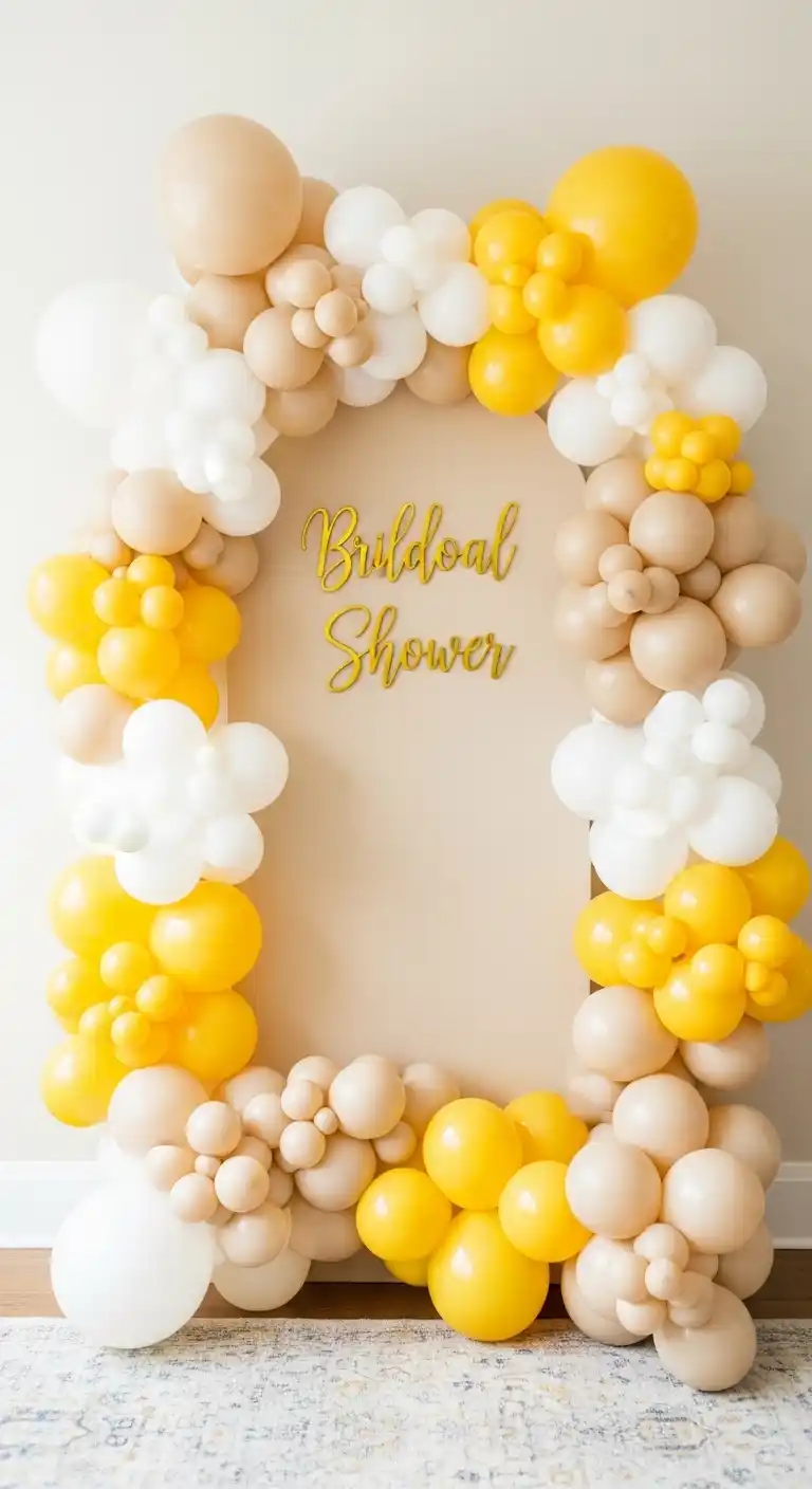 17 Yellow Bridal Shower Ideas for a Radiant Party 14 10. Yellow Bridal Shower Balloon Installations