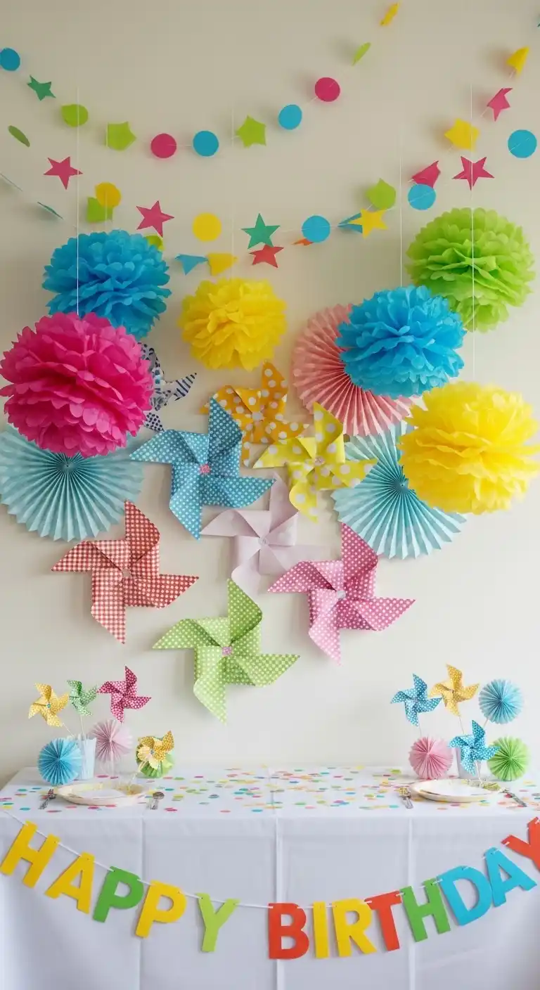 20 Birthday Party Decorations for a Stylish Celebration 15 11. DIY Paper Decorations for Creative and Flexible Styling