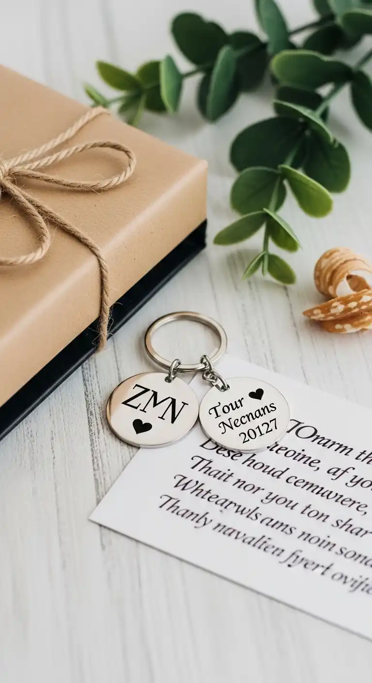 20 Unique Wedding Anniversary Gifts for Husband 15 11. Engraved Keychain with a Message of Love