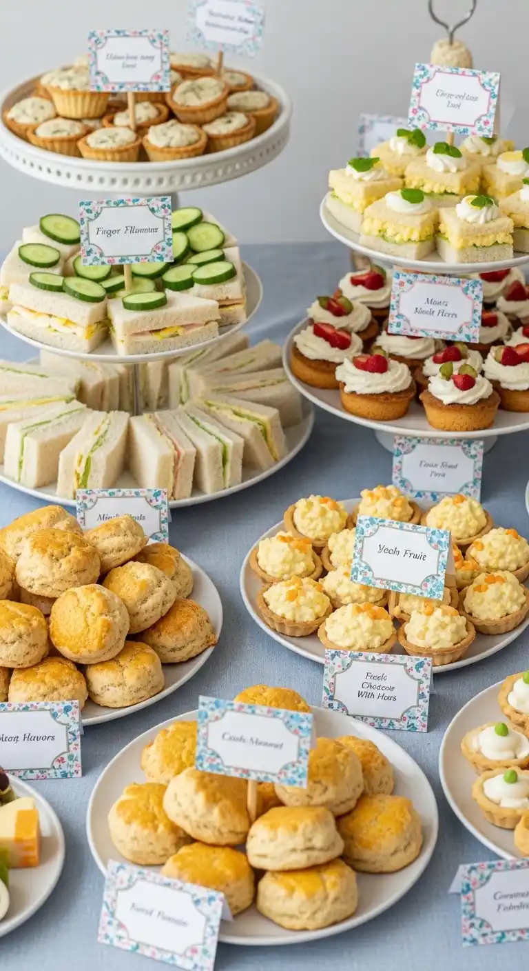 Bridal Shower Tea Party Looks That Delight 15 11. Tea Party Menu Ideas with Finger Sandwiches and Pastries