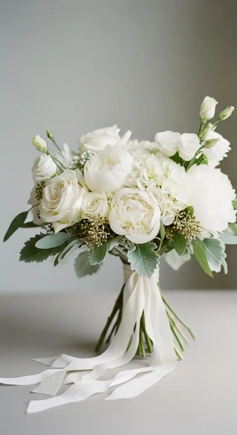 17 Gorgeous White Wedding Bouquets to Inspire 15 11. Vintage-Inspired White Wedding Bouquets