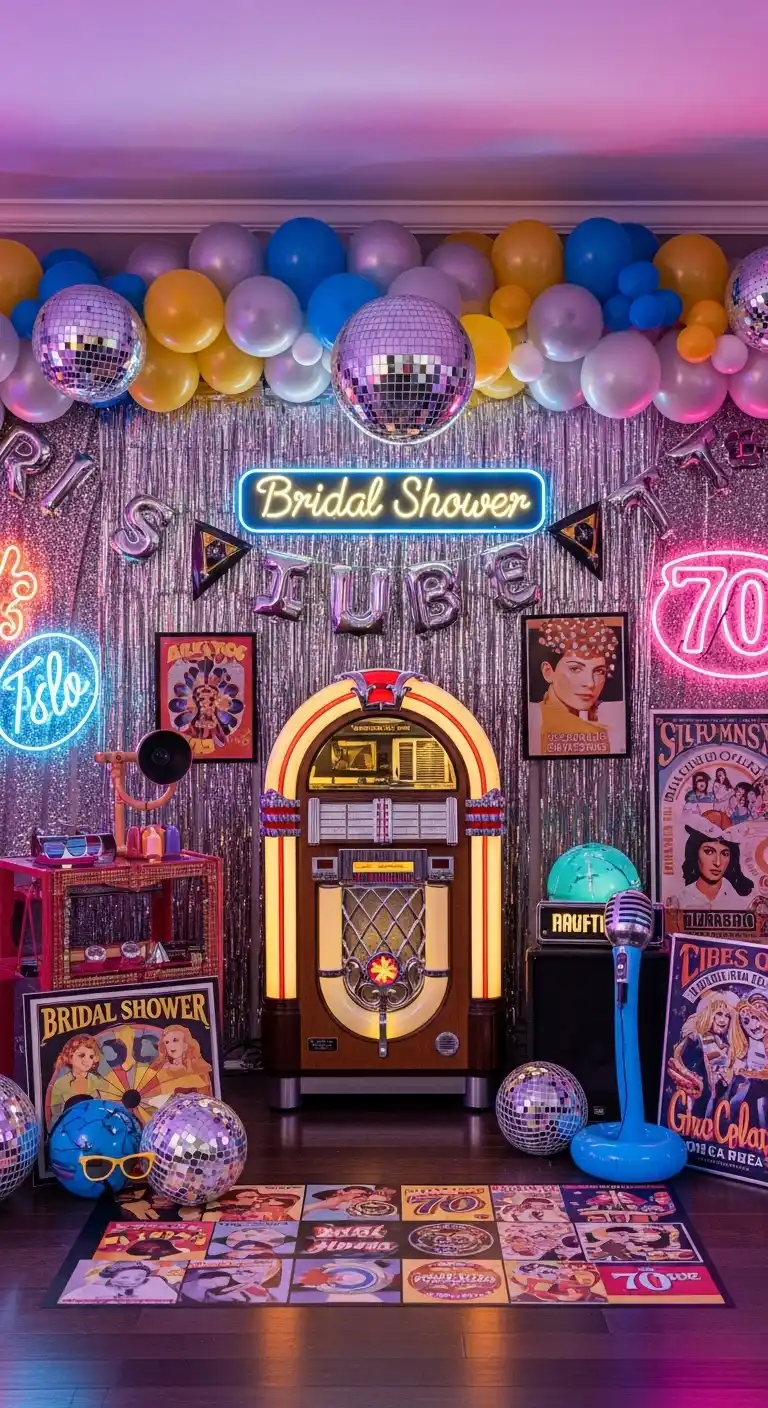 Bridal Shower 70s Theme: 17 Stylish Ideas 15 11. Vintage Music Jukebox Party