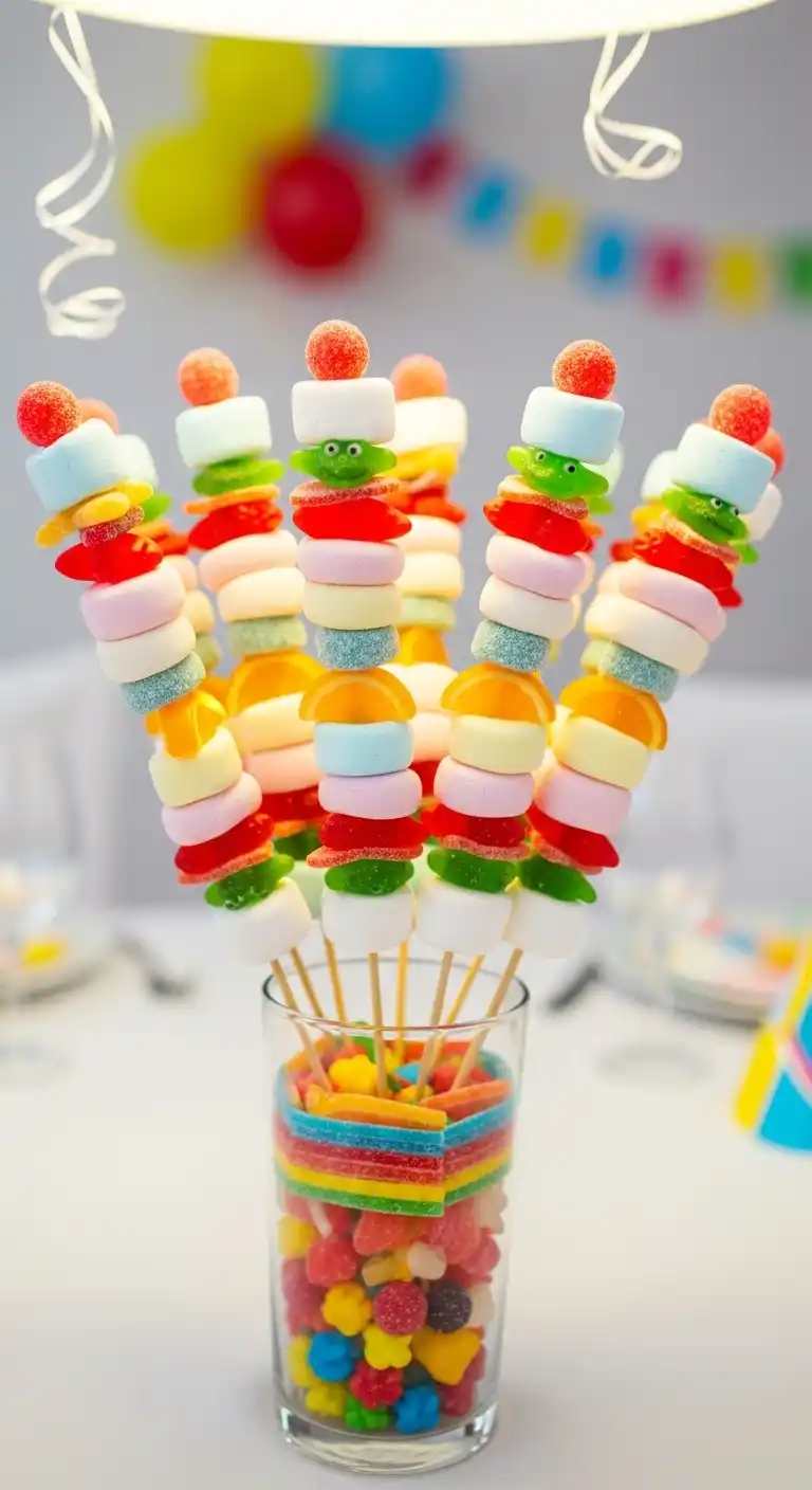 21 Stylish Graduation Party Table Centerpieces 16 12. Candy Kabobs