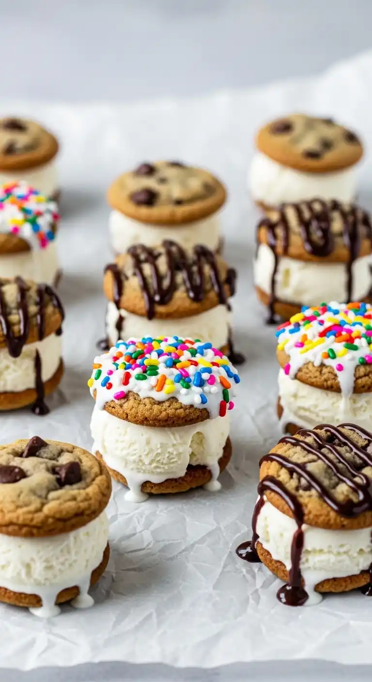 21 Delicious Birthday Party Desserts to Try 16 12. Cookie Ice Cream Sandwiches