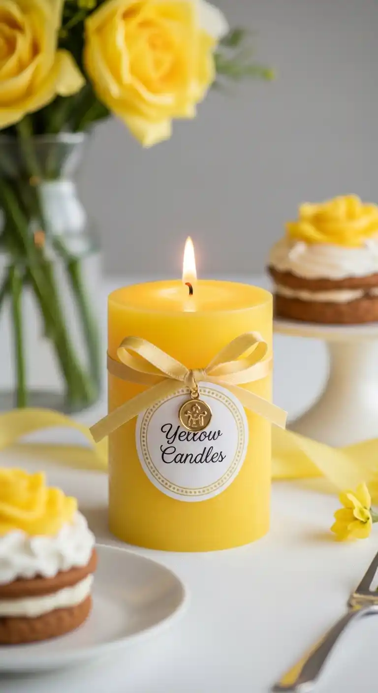 17 Stylish Yellow Bridal Shower Inspiration 16 12. DIY Yellow Candles