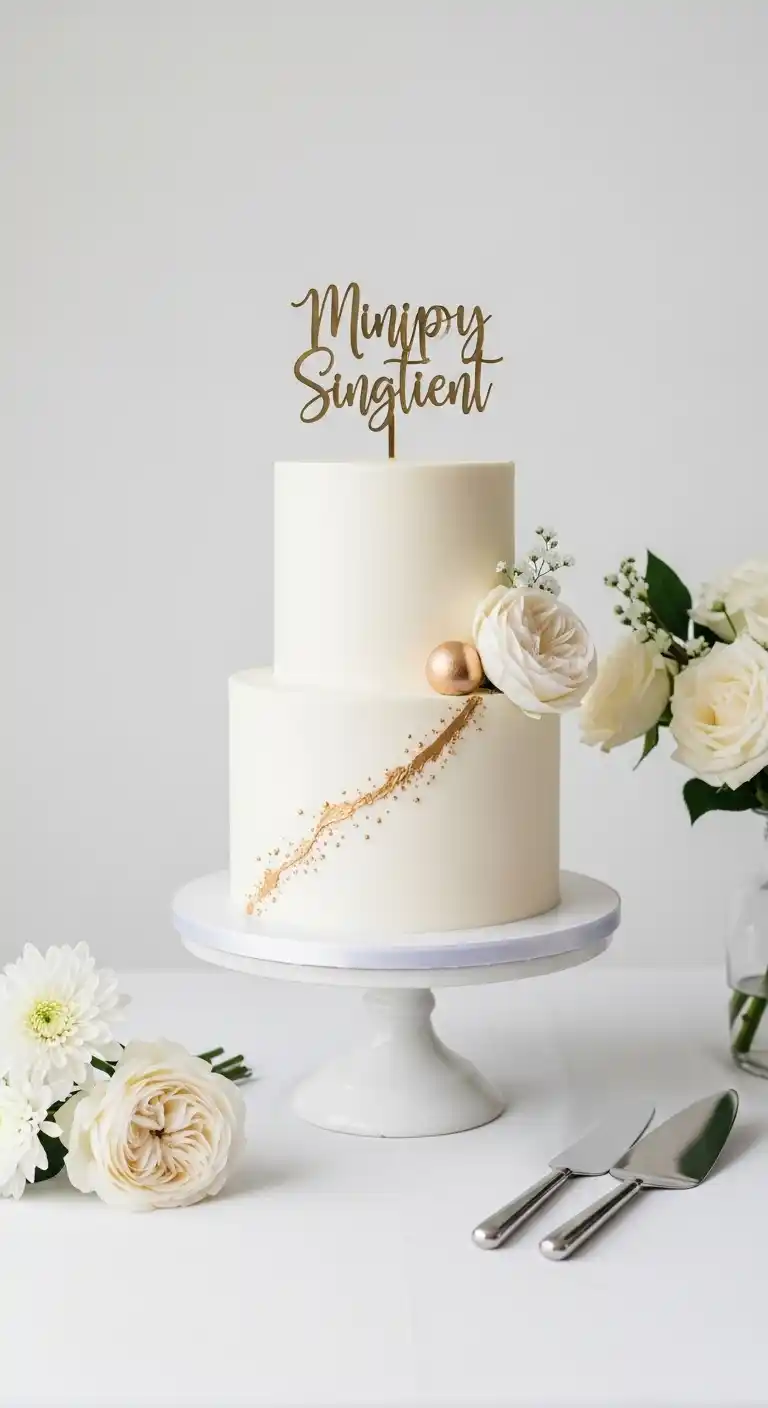 Engagement Party Cake Styles That Wow 16 12. Minimalist Single-Tier Cake