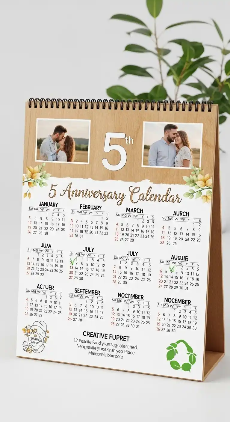 20 Unique 5th Wedding Anniversary Celebration Ideas 16 12. Personalized Anniversary Calendar