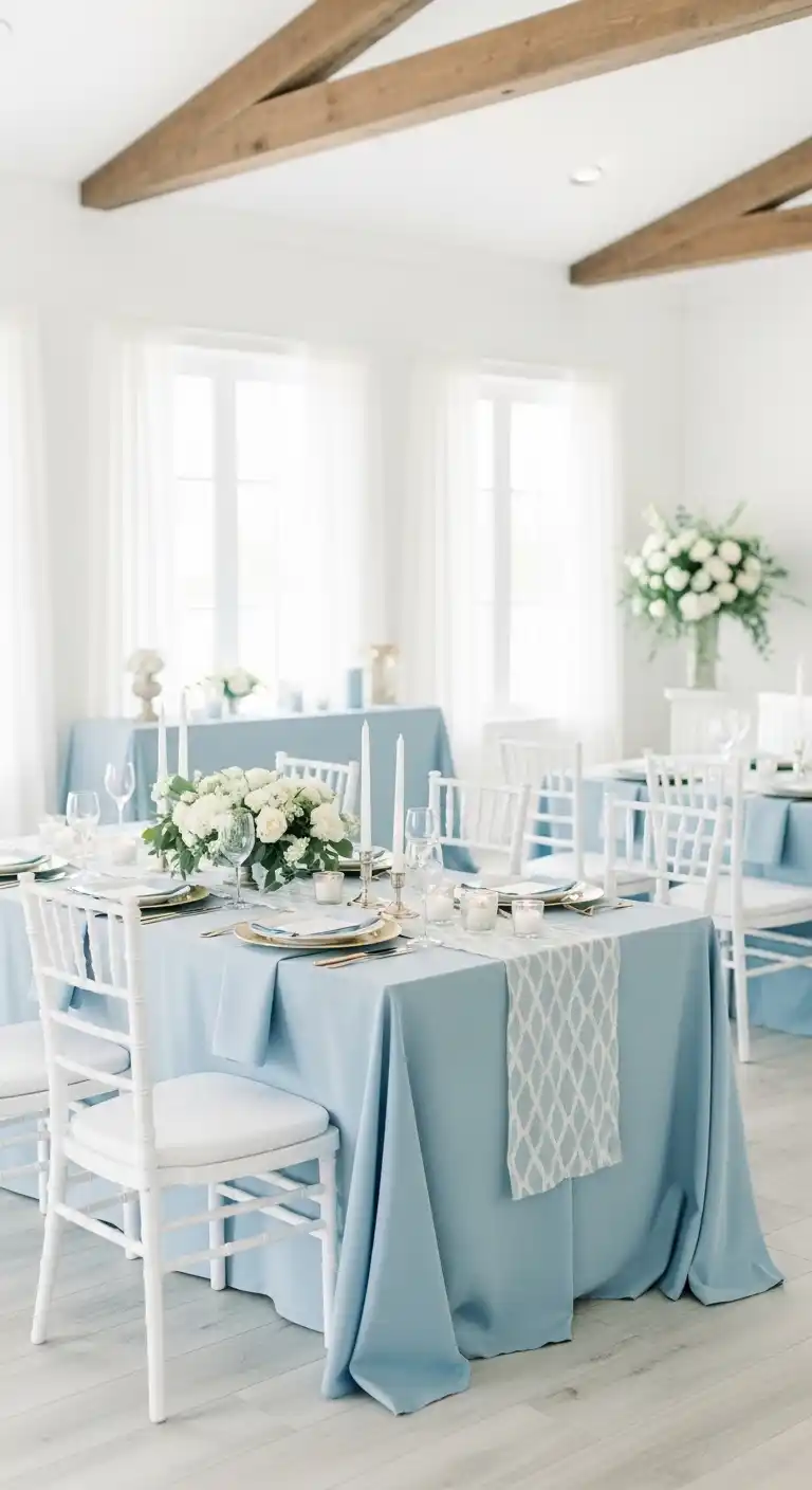 20 Stunning Engagement Party Color Schemes 16 12. Powder Blue and White