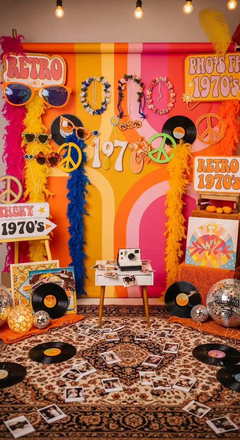Bridal Shower 70s Theme: 17 Stylish Ideas 16 12. Retro Photo Booth Extravaganza