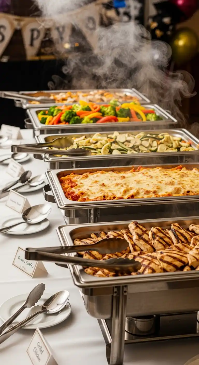 20 Stunning Graduation Party Food Table Looks 16 12. Warm Dishes Graduation Party Food Table