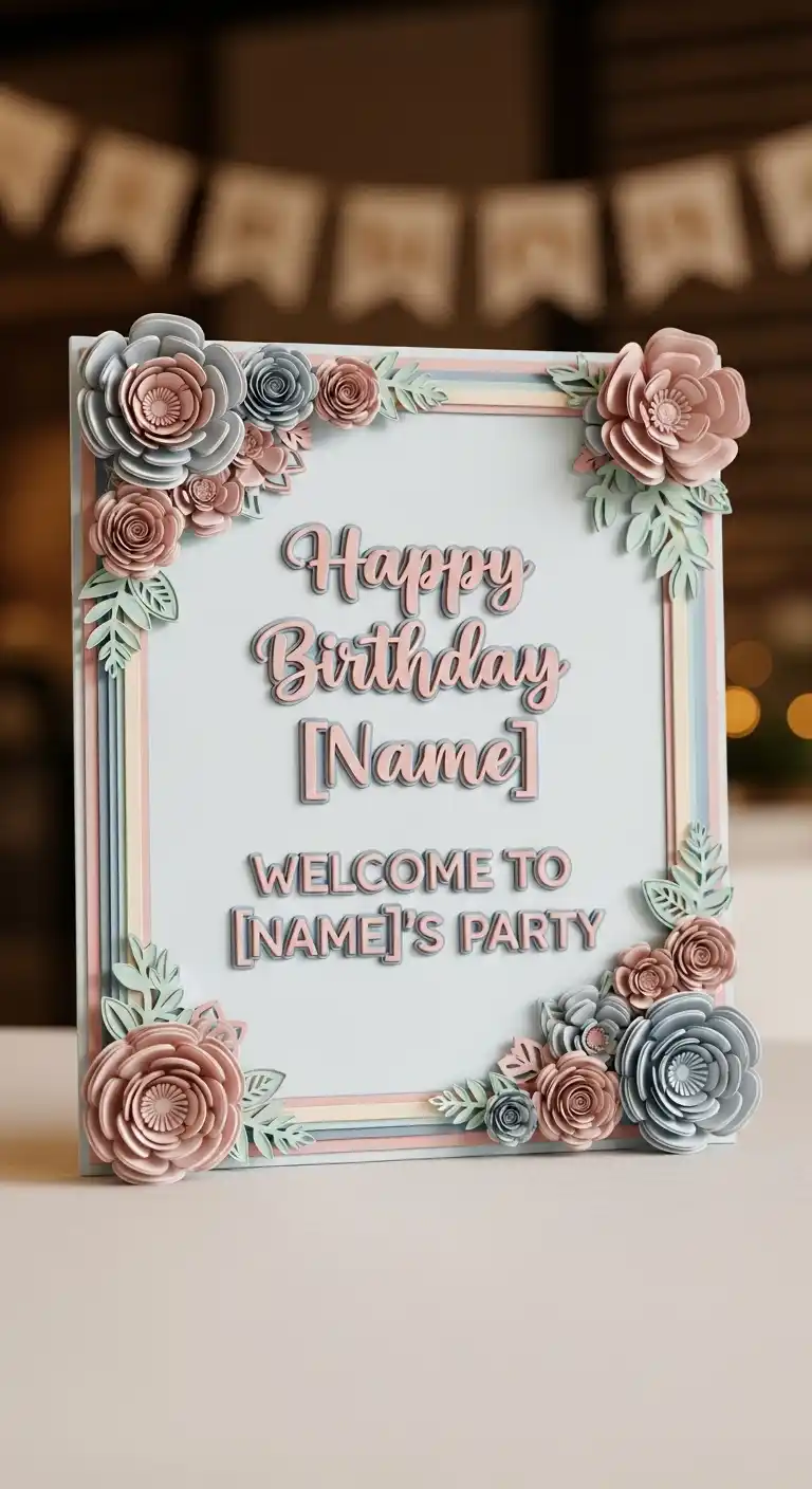 20 Stylish Birthday Party Welcome Boards 17 13. 3D Decor Birthday Party Welcome Board