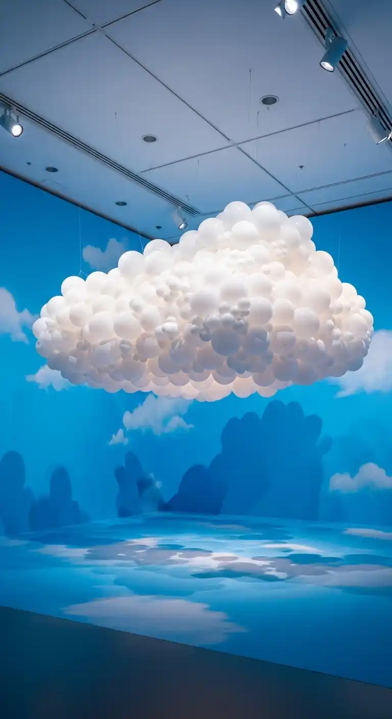 21 Stunning Birthday Party Balloon Decorations on a Budget 17 13. Balloon Cloud Installation