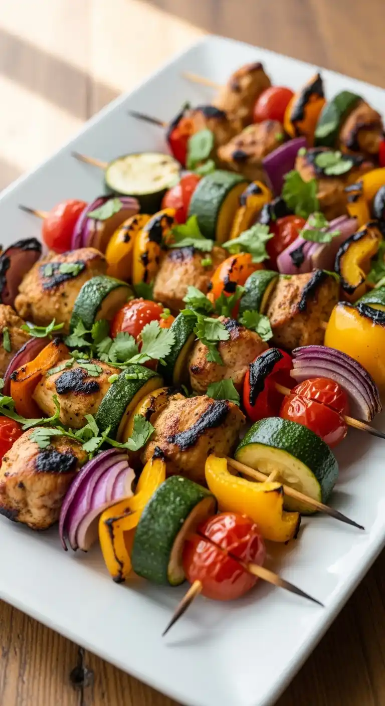 21 Birthday Party Meals That Wow Guests 17 13. Chicken or Veggie Skewers