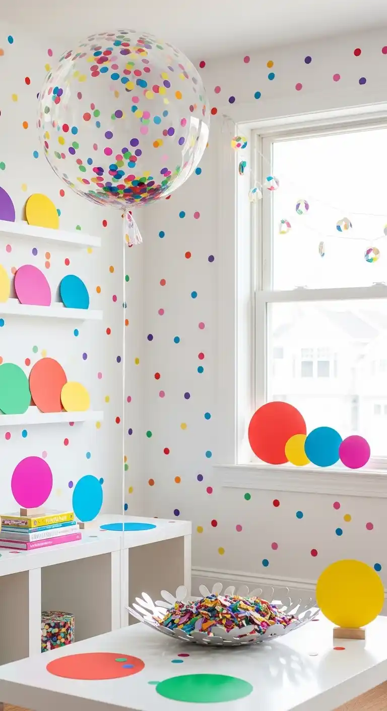 20 Birthday Party Decorations for a Stylish Celebration 17 13. Confetti-Inspired Decor for a Playful Visual Accent