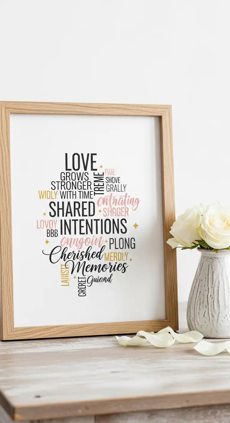 19 Meaningful Bridal Shower Keepsake Ideas 17 13. Custom Song Lyrics or Vows Print